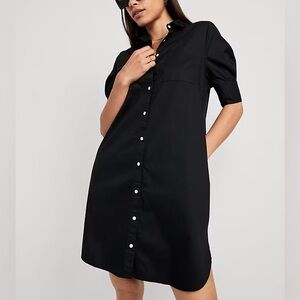 Old Navy Black Short Sleeve Shirt Dress Size Medium